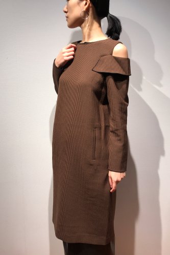 【LAST ONE】GINGHAM CHECK OPEN SLEEVE DRESS