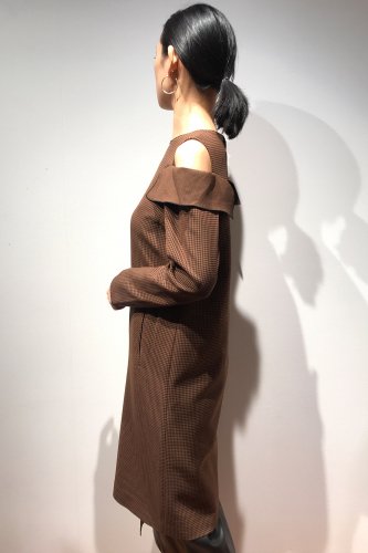 【LAST ONE】GINGHAM CHECK OPEN SLEEVE DRESS
