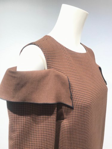 【LAST ONE】GINGHAM CHECK OPEN SLEEVE DRESS