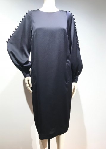 【LAST ONE】HAMMER-SATIN BUTTON/S DRESS
