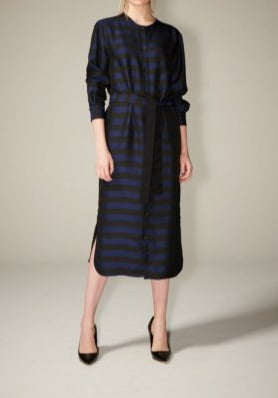 【LAST ONE】TWILL BORDER SHIRTS DRESS