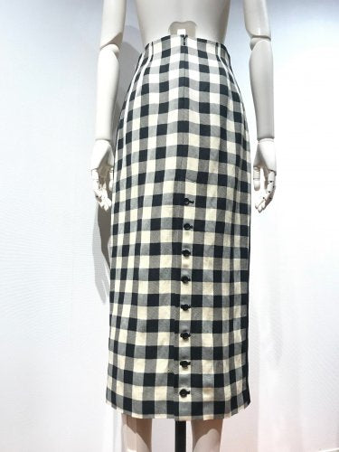 【LAST ONE】GINGHAM CHECK BACK/BUTTON SKIRT