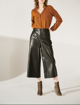 F/LEATHER CULOTTES PANTS