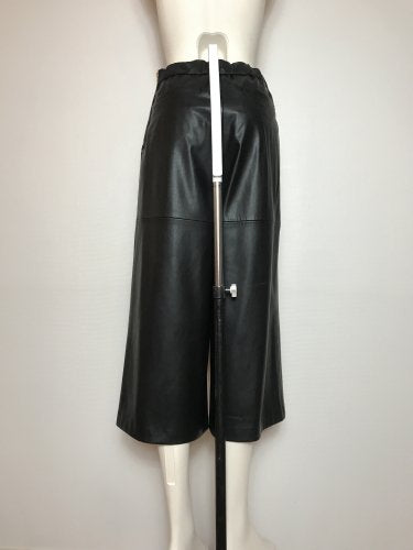 F/LEATHER CULOTTES PANTS