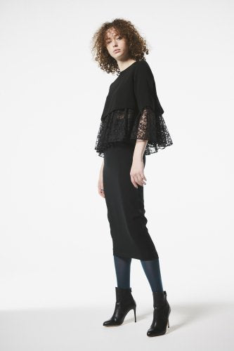 【LAST ONE】DOUBLE SATIN /LACE DRAPE TOPS
