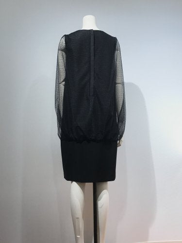 GEORGETTE CROSS LACE SHAWL DRESS