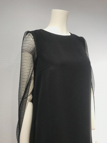 GEORGETTE CROSS LACE SHAWL DRESS