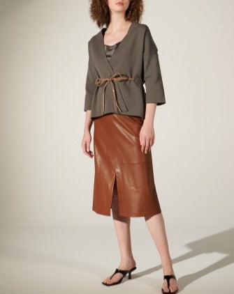 F/LEATHER FLAIR SKIRT