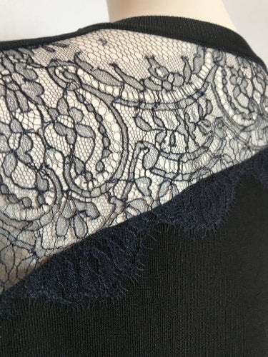 NEEDLE DIAGONAL LACE DRESS