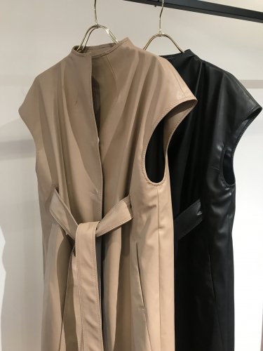 【LAST ONE】F/LEATHER HI/N BELTED COAT