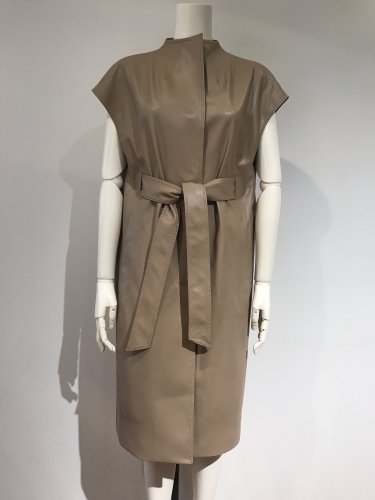 【LAST ONE】F/LEATHER HI/N BELTED COAT