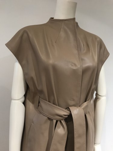 【LAST ONE】F/LEATHER HI/N BELTED COAT
