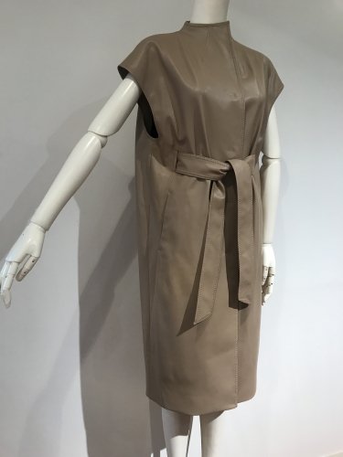 【LAST ONE】F/LEATHER HI/N BELTED COAT