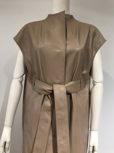 【LAST ONE】F/LEATHER HI/N BELTED COAT
