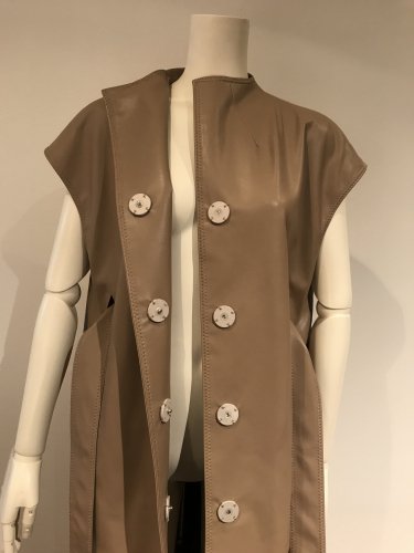 【LAST ONE】F/LEATHER HI/N BELTED COAT