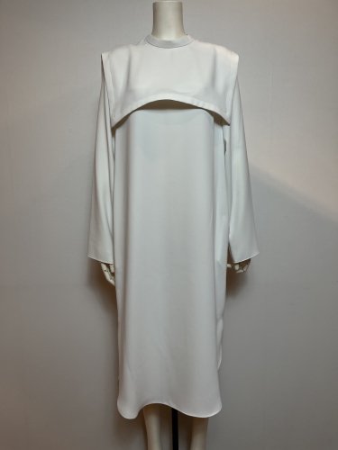 DOUBLE SATIN CAPE DRESS