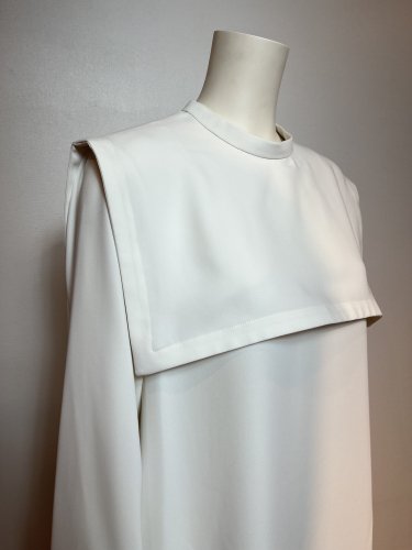 DOUBLE SATIN CAPE DRESS