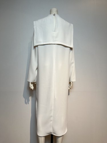 DOUBLE SATIN CAPE DRESS
