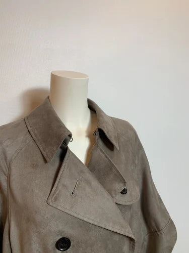 F/SUEDE BIG-SLEEVE TRENCH COAT