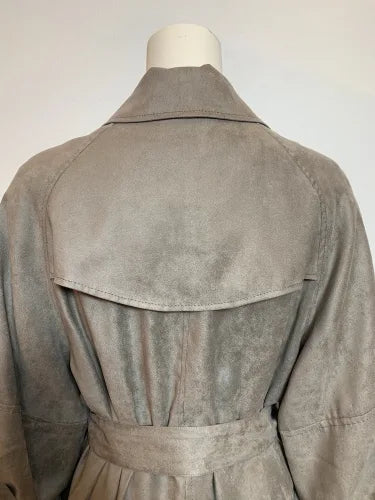 F/SUEDE BIG-SLEEVE TRENCH COAT