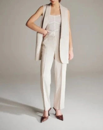 LINEN STRC SHAWL/C GILET