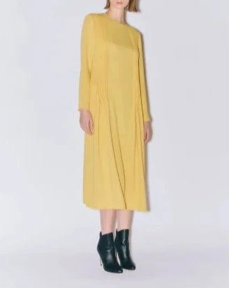 MAT SATIN TUCKING DRESS