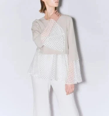 DOT LACE CHANGE DRAPE TOPS