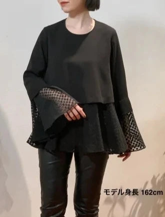 DOT LACE CHANGE DRAPE TOPS