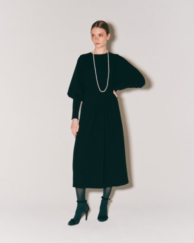 GEORGETTE GATHER RIB DRESS