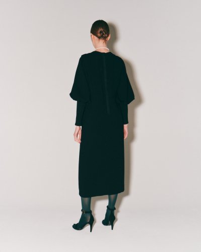 GEORGETTE GATHER RIB DRESS