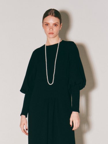 GEORGETTE GATHER RIB DRESS
