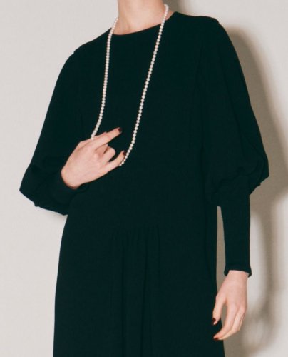 GEORGETTE GATHER RIB DRESS