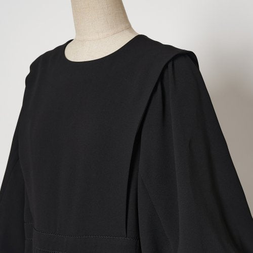 GEORGETTE GATHER RIB DRESS