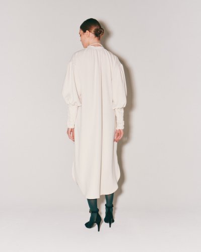 MAT SATIN F/F SMOCKING DRESS