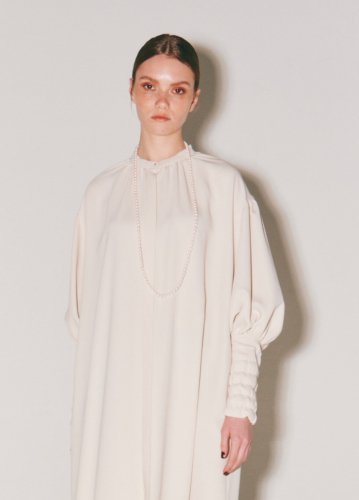 MAT SATIN F/F SMOCKING DRESS