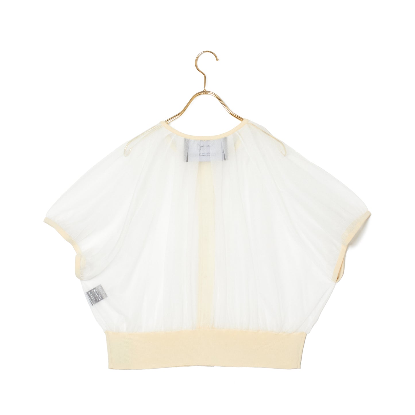 SEE-THROUGH DRAPE GATHER C/GN