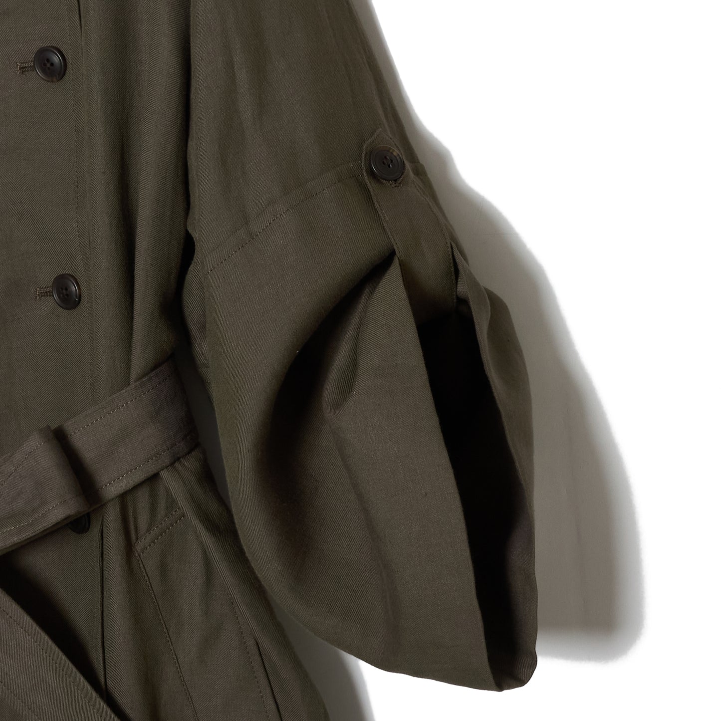 LINEN BIG/SLEEVE TRENCH COAT