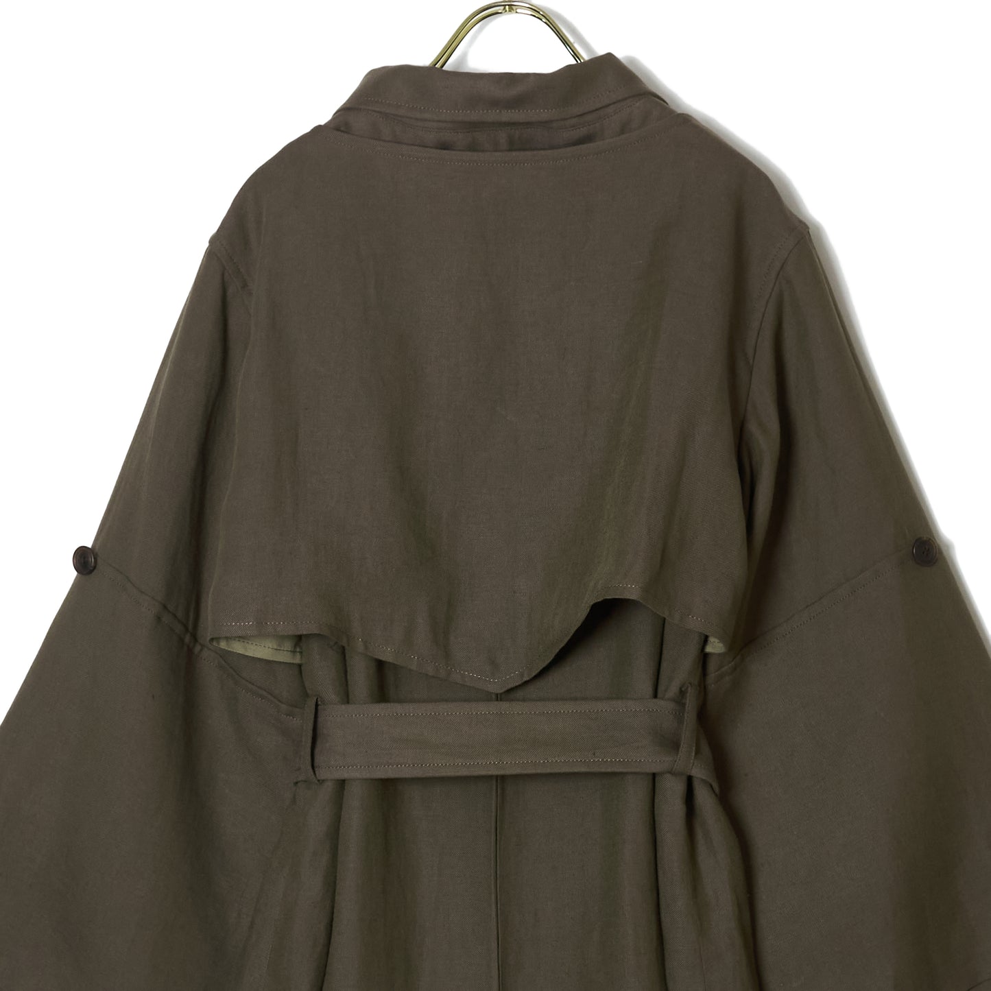 LINEN BIG/SLEEVE TRENCH COAT