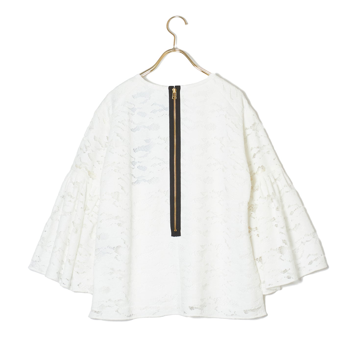 WAVE-LACE GATHER-SLEEVE TOPS