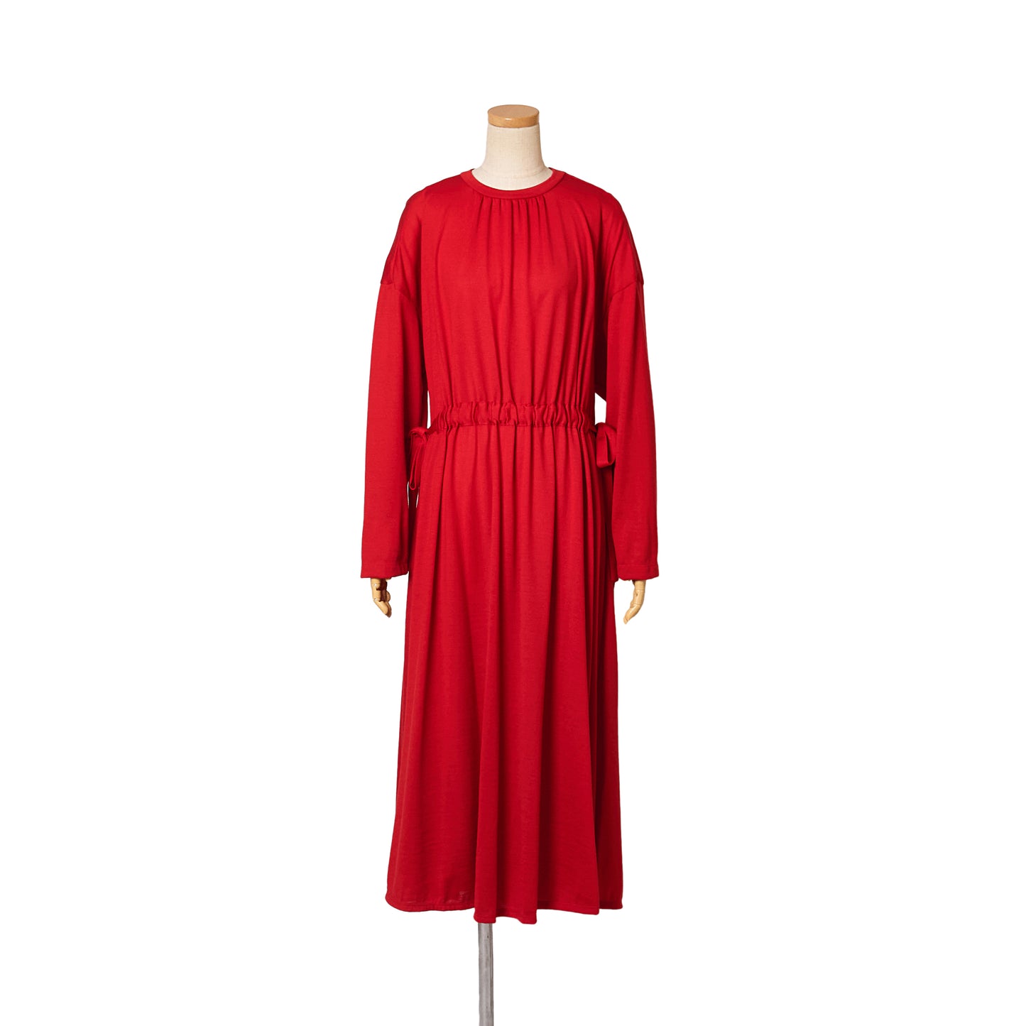 WOOL JRSY DRAW-CORD GATHER DRESS