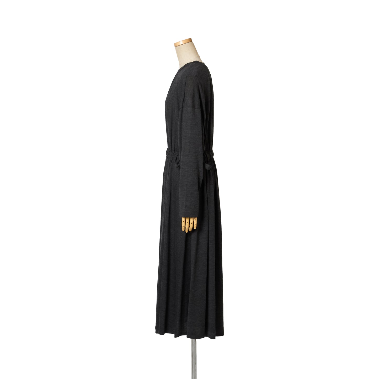 WOOL JRSY DRAW-CORD GATHER DRESS