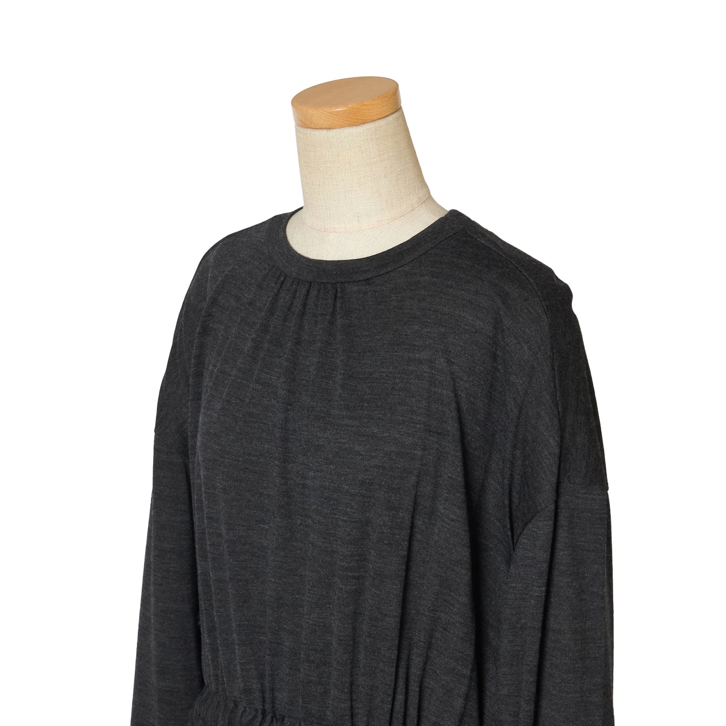 WOOL JRSY DRAW-CORD GATHER DRESS