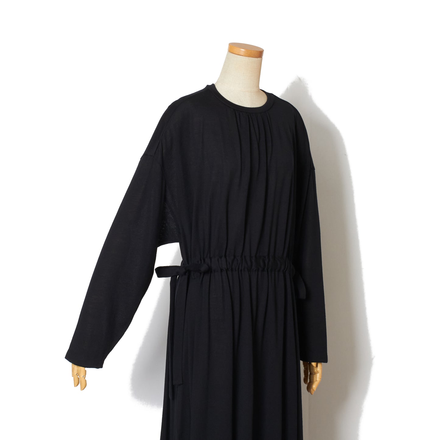 WOOL JRSY DRAW-CORD GATHER DRESS