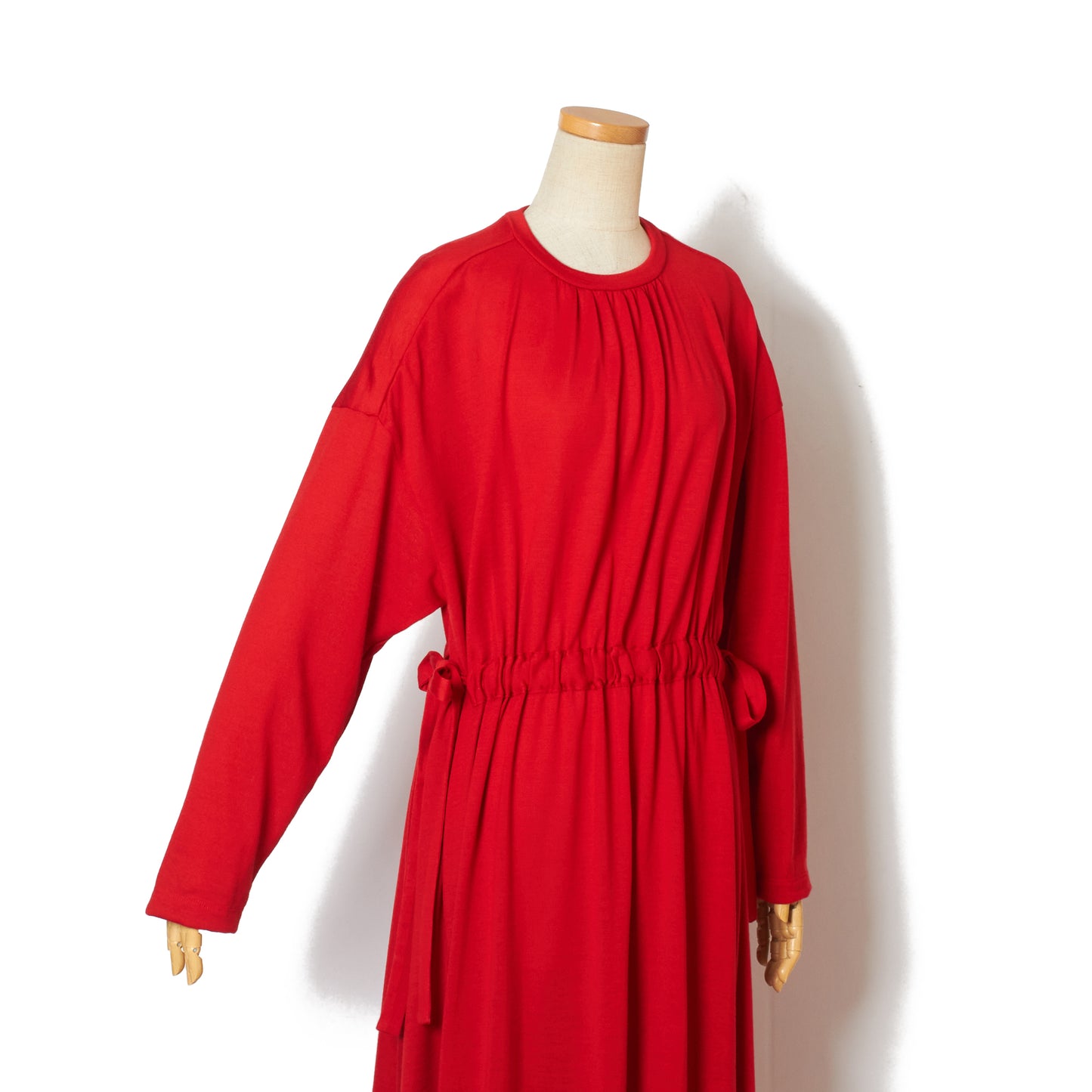 WOOL JRSY DRAW-CORD GATHER DRESS