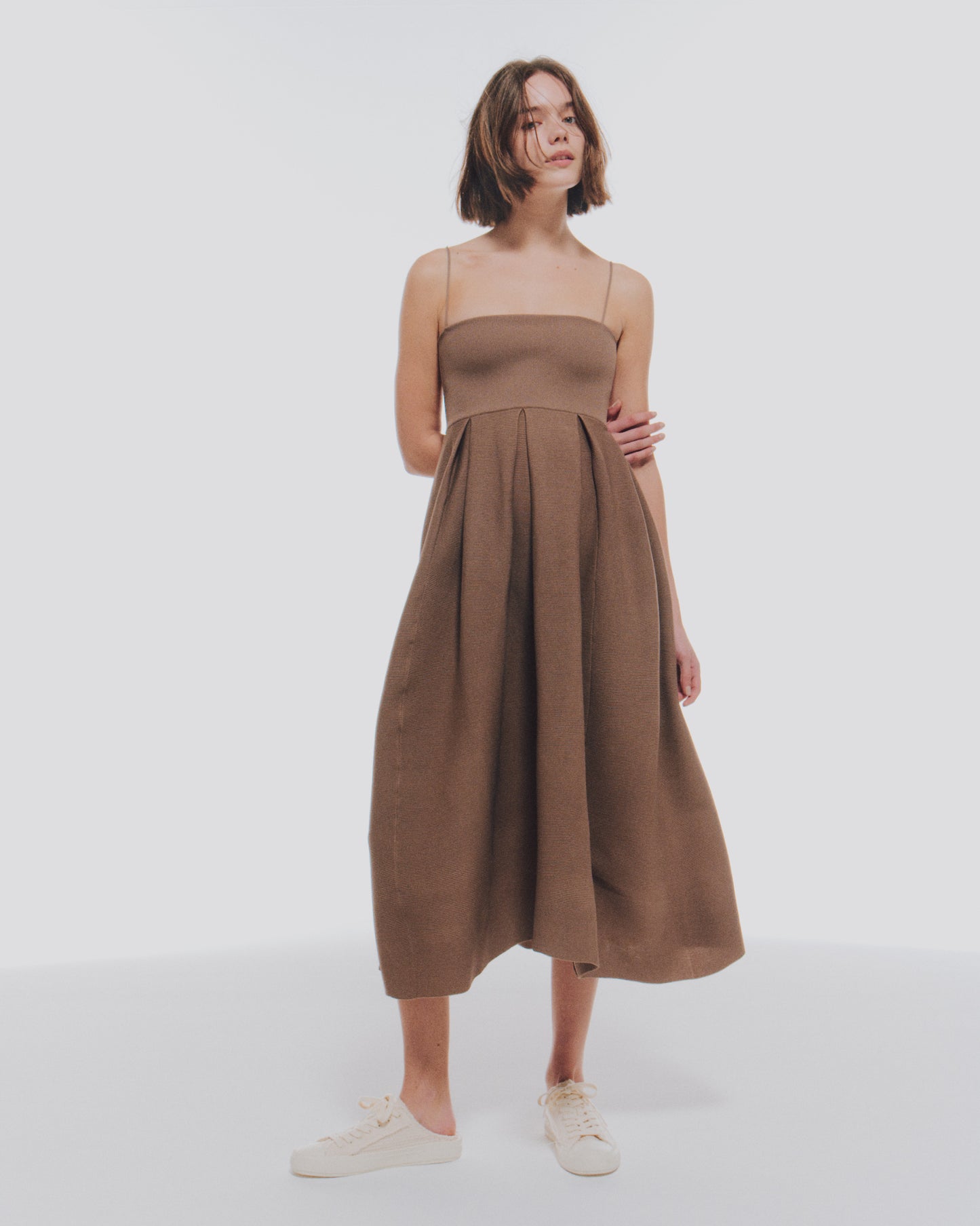 AIR YARN GARTER BARE DRESS