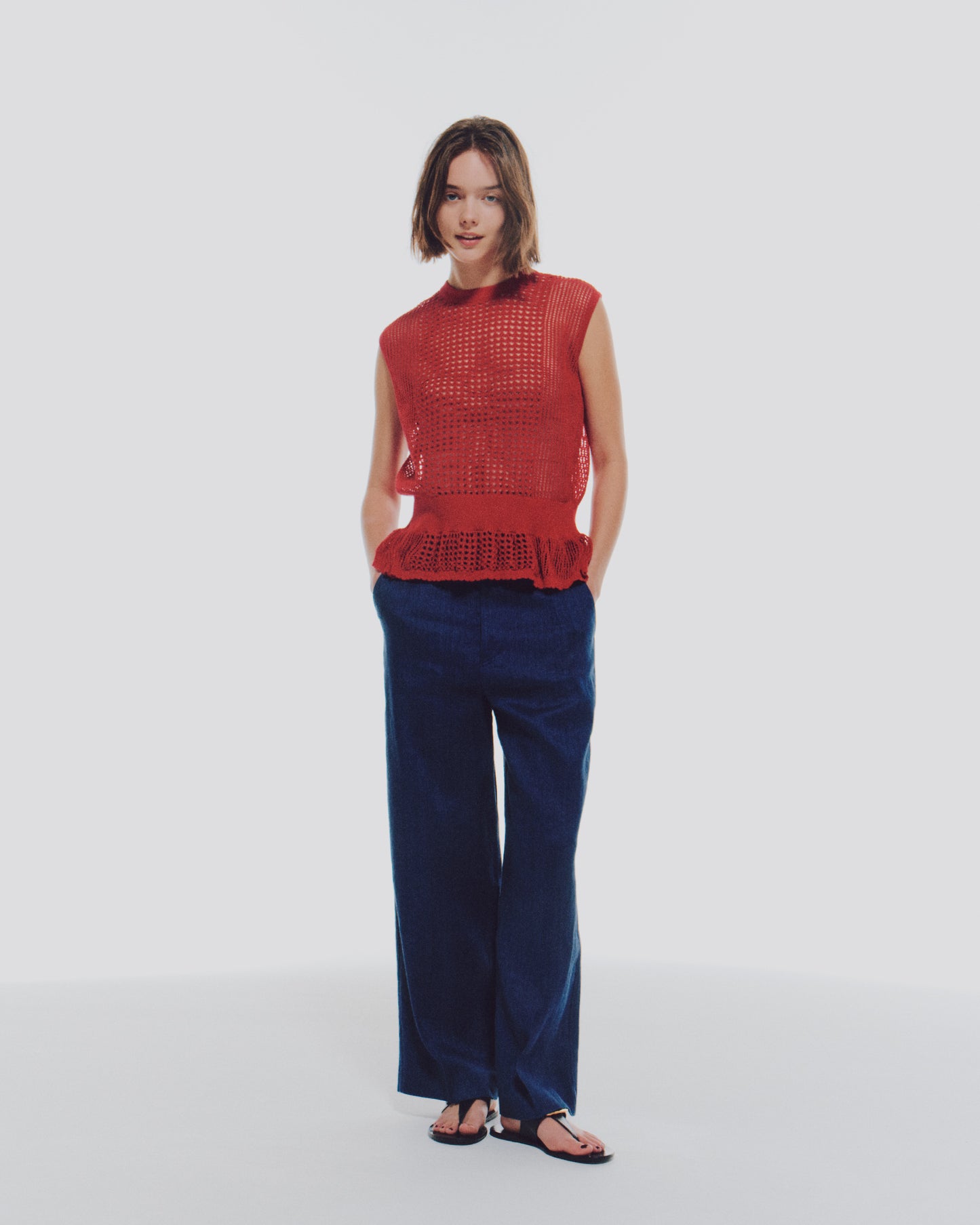 【予約商品】 COTTON MESH LACE NS TOPS