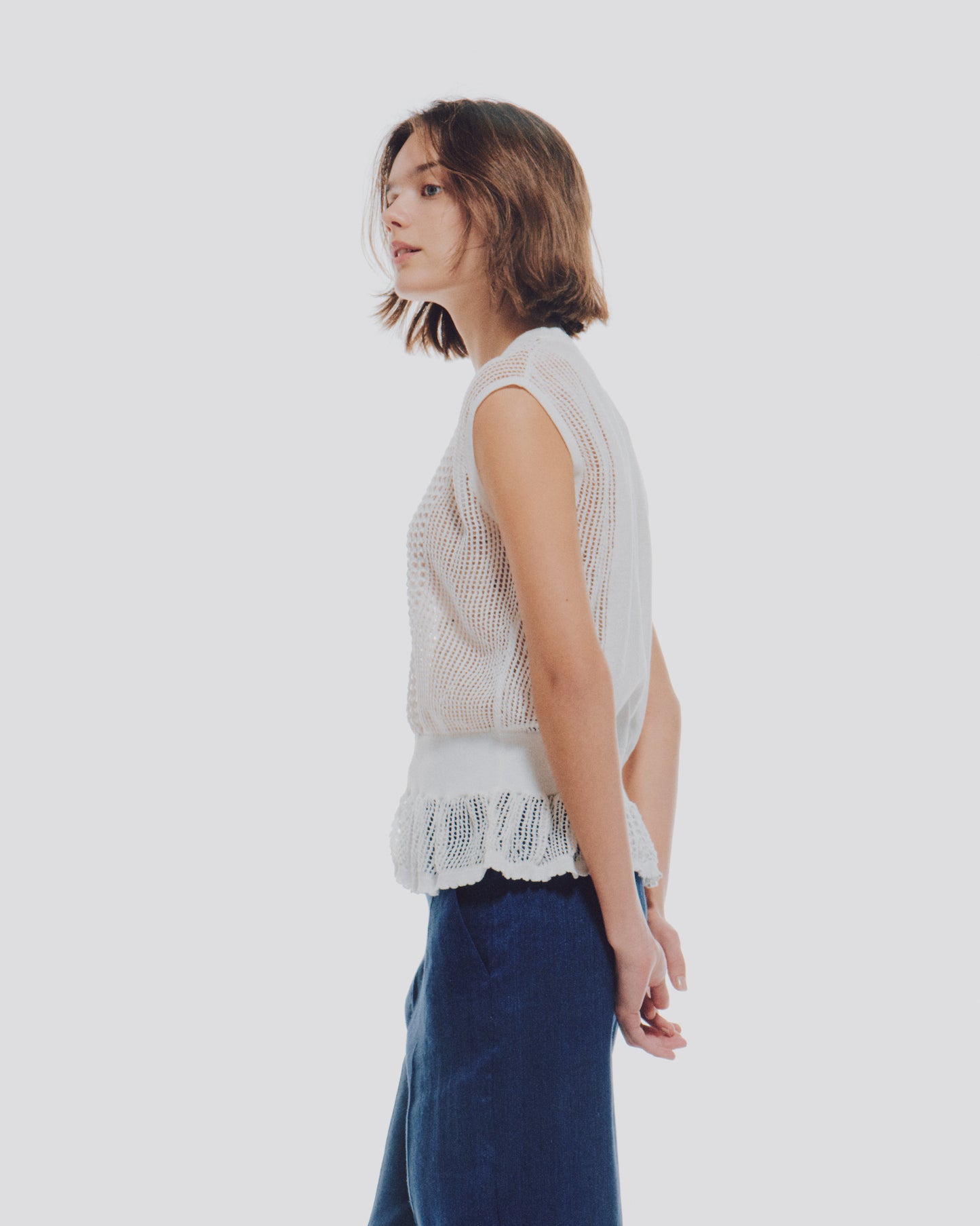 【予約商品】 COTTON MESH LACE NS TOPS