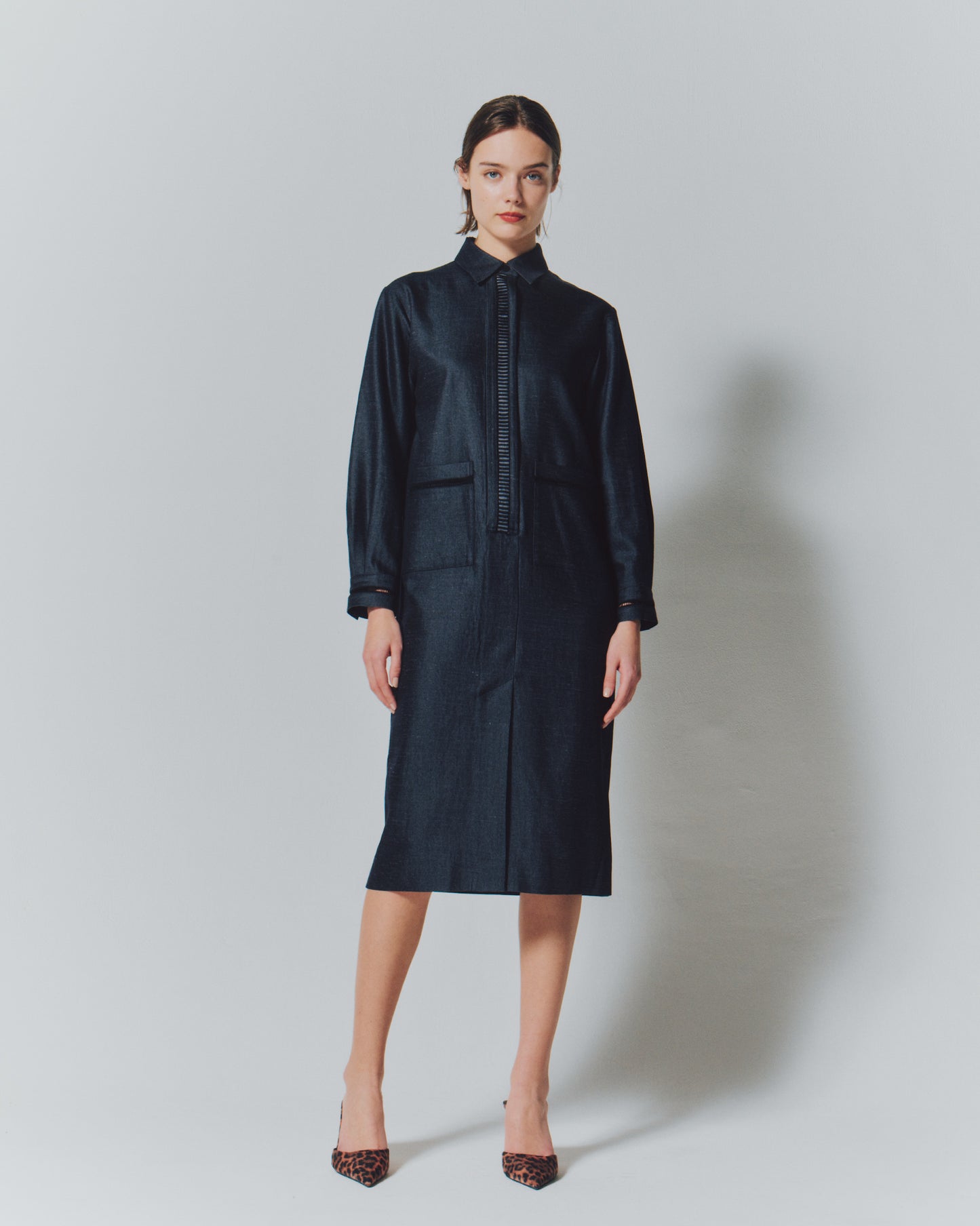 【予約商品】 TRI/TWILL COMBI LACE DRESS