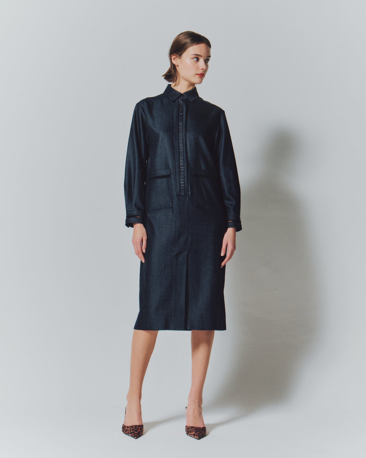 【予約商品】 TRI/TWILL COMBI LACE DRESS