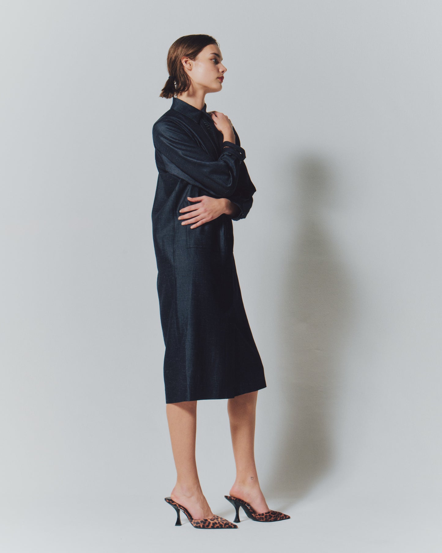 【予約商品】 TRI/TWILL COMBI LACE DRESS